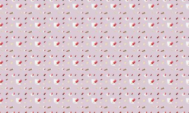 Farklı aksesuarlara sahip renkli arkaplan