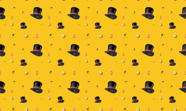 Farklı aksesuarlara sahip renkli arkaplan