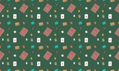 Farklı aksesuarlara sahip renkli arkaplan