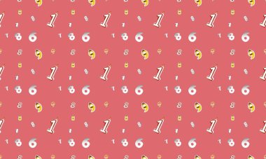 Farklı aksesuarlara sahip renkli arkaplan