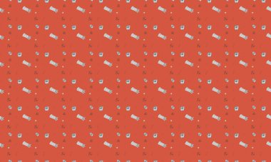 Farklı aksesuarlara sahip renkli arkaplan