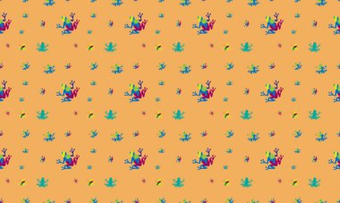 Farklı aksesuarlara sahip renkli arkaplan