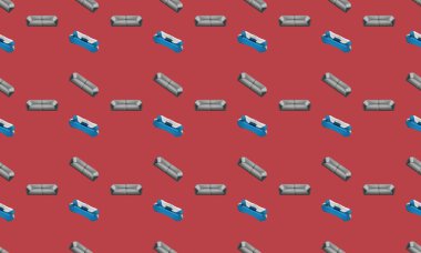 Farklı aksesuarlara sahip renkli arkaplan