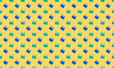 Farklı aksesuarlara sahip renkli arkaplan