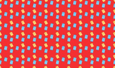 Farklı aksesuarlara sahip renkli arkaplan