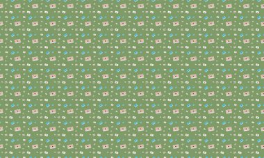 Farklı aksesuarlara sahip renkli arkaplan