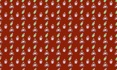 Farklı aksesuarlara sahip renkli arkaplan