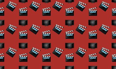 Farklı aksesuarlara sahip renkli arkaplan