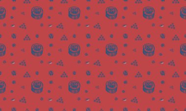 Farklı aksesuarlara sahip renkli arkaplan