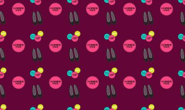 Farklı aksesuarlara sahip renkli arkaplan