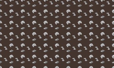 Farklı aksesuarlara sahip renkli arkaplan