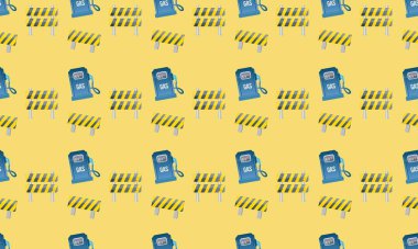 Farklı aksesuarlara sahip renkli arkaplan