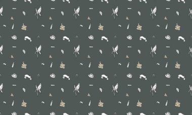 Farklı aksesuarlara sahip renkli arkaplan