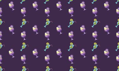 Farklı aksesuarlara sahip renkli arkaplan