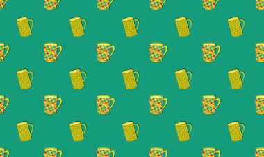 Farklı aksesuarlara sahip renkli arkaplan