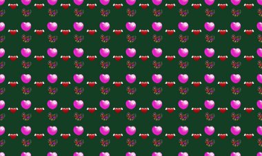 Farklı aksesuarlara sahip renkli arkaplan