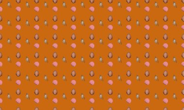 Farklı aksesuarlara sahip renkli arkaplan