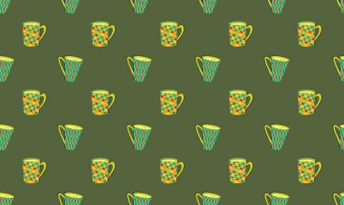 Farklı aksesuarlara sahip renkli arkaplan