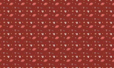 Farklı aksesuarlara sahip renkli arkaplan