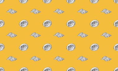 Farklı aksesuarlara sahip renkli arkaplan