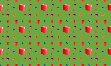 Farklı aksesuarlara sahip renkli arkaplan