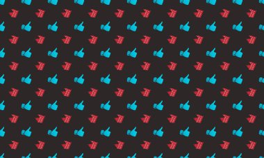 Farklı aksesuarlara sahip renkli arkaplan