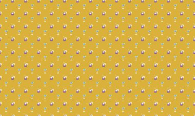 Farklı aksesuarlara sahip renkli arkaplan