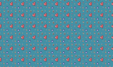 Farklı aksesuarlara sahip renkli arkaplan