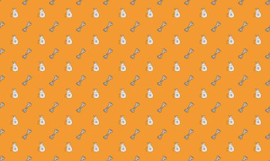 Farklı aksesuarlara sahip renkli arkaplan