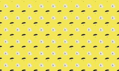 Farklı aksesuarlara sahip renkli arkaplan