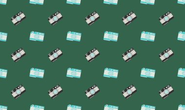 Farklı aksesuarlara sahip renkli arkaplan