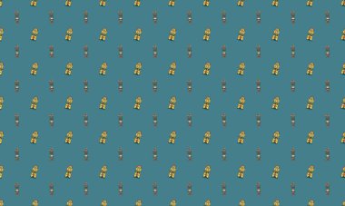 Farklı aksesuarlara sahip renkli arkaplan