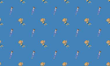 Farklı aksesuarlara sahip renkli arkaplan