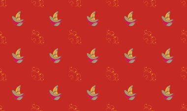 Farklı aksesuarlara sahip renkli arkaplan