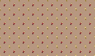 Farklı aksesuarlara sahip renkli arkaplan