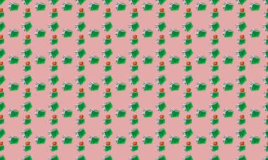 Farklı aksesuarlara sahip renkli arkaplan