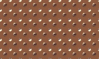 Farklı aksesuarlara sahip renkli arkaplan