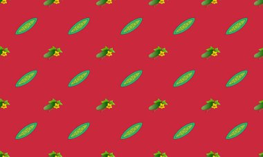 Farklı aksesuarlara sahip renkli arkaplan