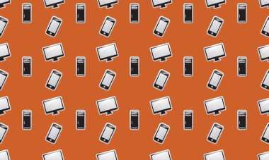 Farklı aksesuarlara sahip renkli arkaplan