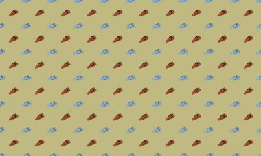 Farklı aksesuarlara sahip renkli arkaplan