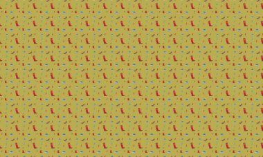 Farklı aksesuarlara sahip renkli arkaplan