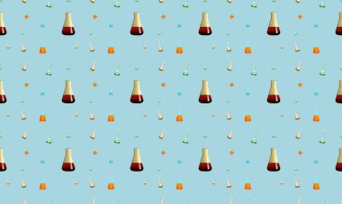 Farklı aksesuarlara sahip renkli arkaplan