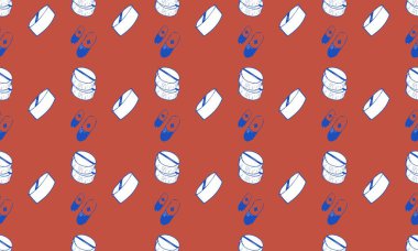 Farklı aksesuarlara sahip renkli arkaplan