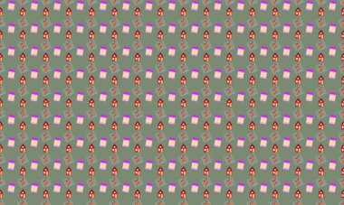 Farklı aksesuarlara sahip renkli arkaplan