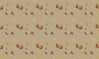 Farklı aksesuarlara sahip renkli arkaplan