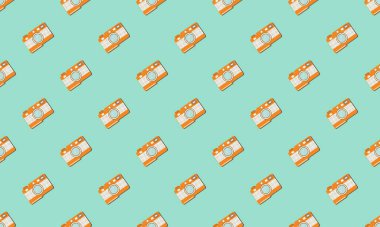 Farklı aksesuarlara sahip renkli arkaplan