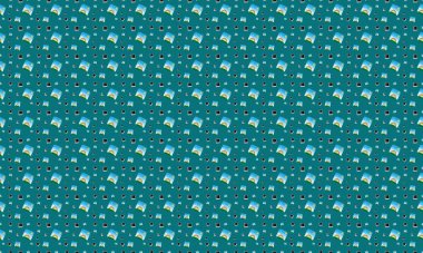 Farklı aksesuarlara sahip renkli arkaplan