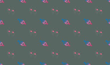 Farklı aksesuarlara sahip renkli arkaplan