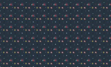 Farklı aksesuarlara sahip renkli arkaplan