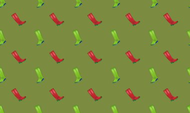 Farklı aksesuarlara sahip renkli arkaplan